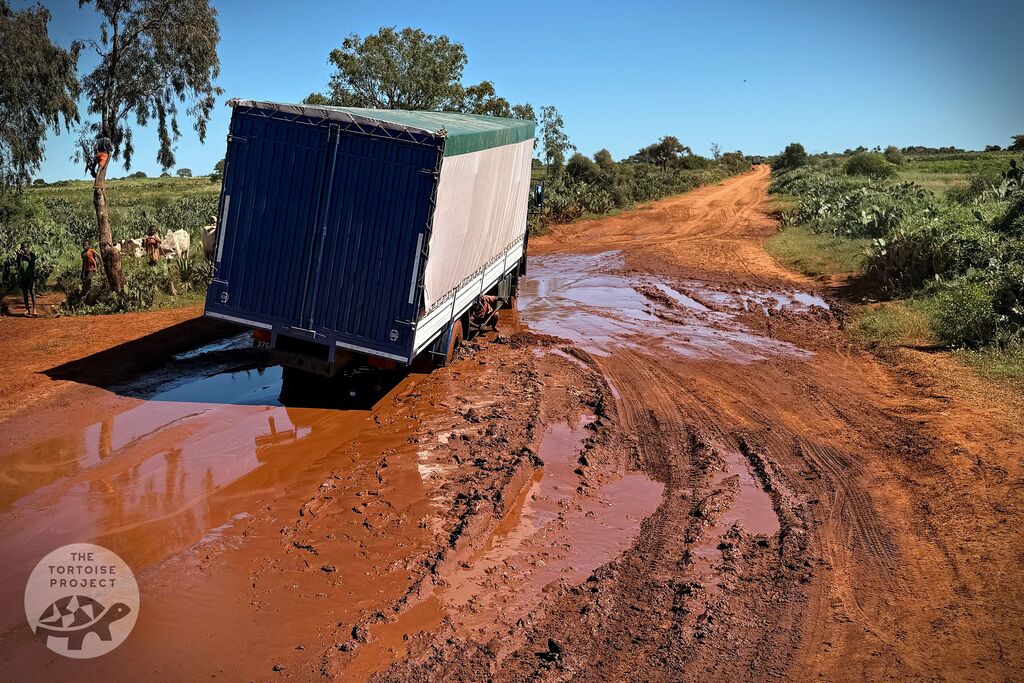 Truck stuck in the mud