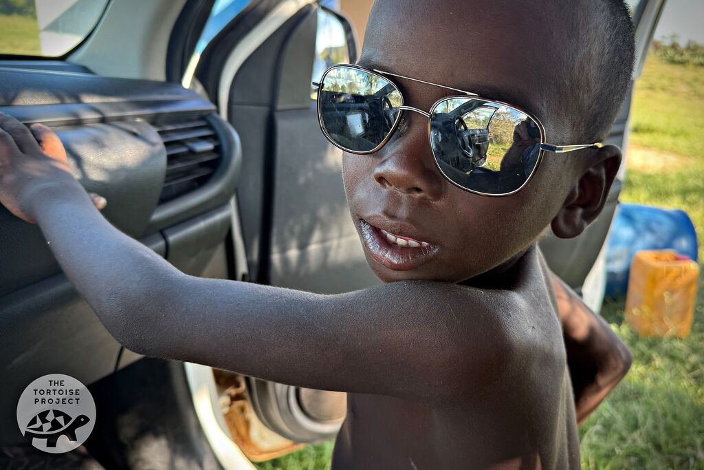 Boy wearing sunglasses
