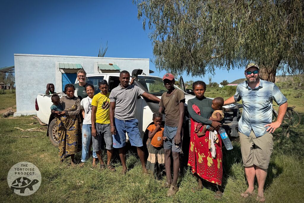 Posed photo with the local people of southern Madagascar.